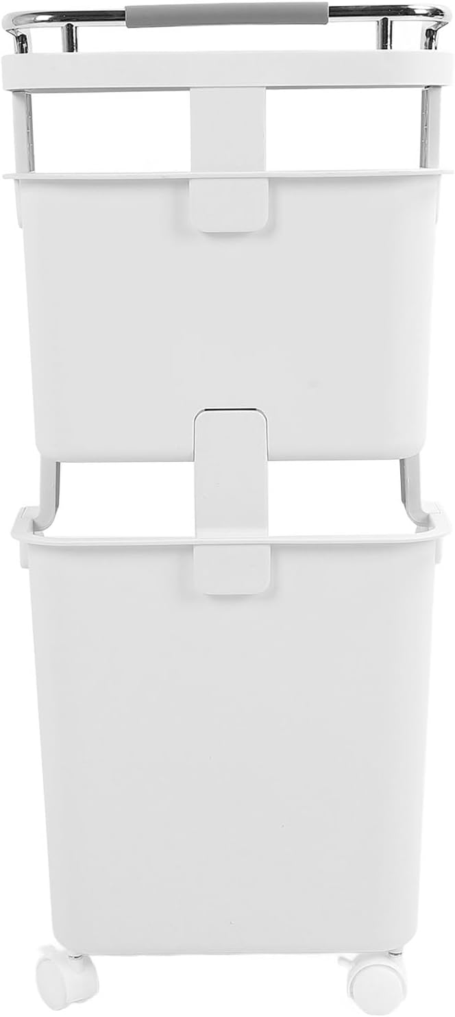 Bathroom Laundry Basket, Stackable Rolling Laundry Hamper, Clothes Storage - Image 9