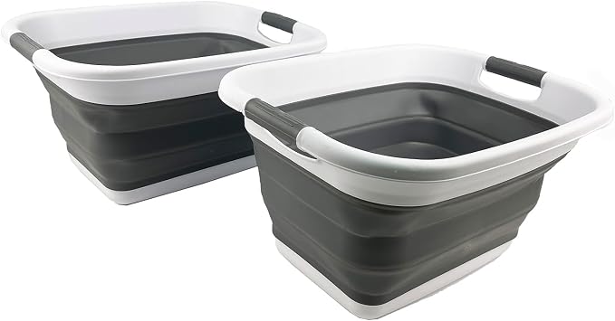 SAMMART 25L Collapsible Plastic Laundry Basket/Washing Tub by SAMMART
