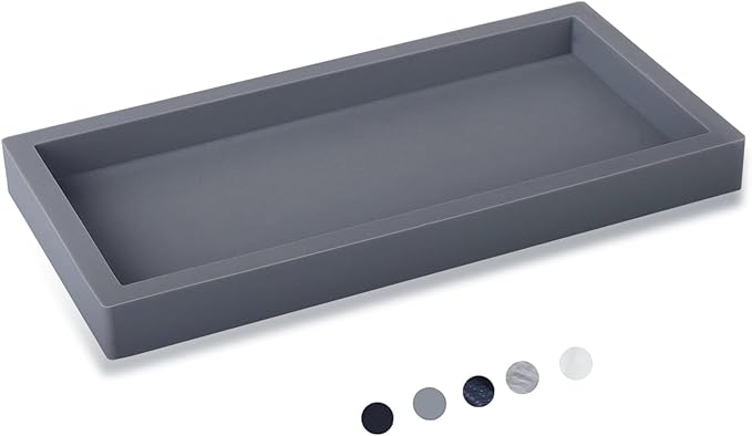 Small Silicone Bathroom Vanity Tray Rectangle Soap and Sponge Holder Kitchen by Heagoale