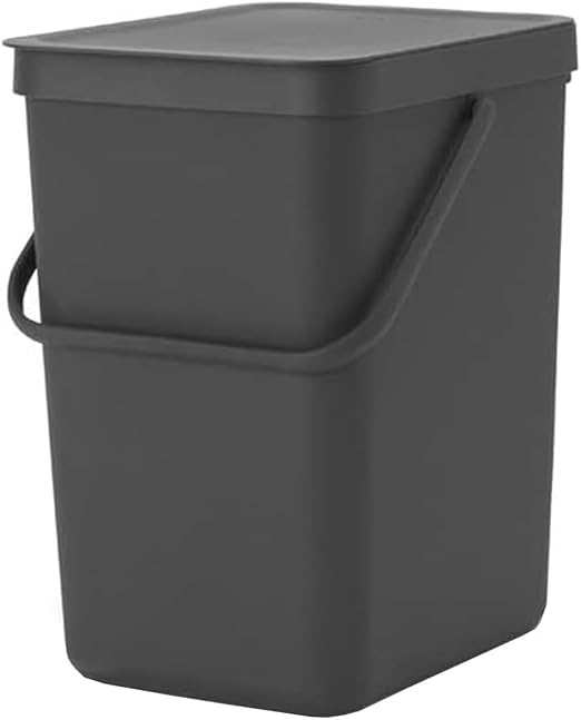Brabantia Sort & Go Kitchen Recycling Bin | M / 6.6 Gal / 25L | Dark Gray | by BrabantiaUSA