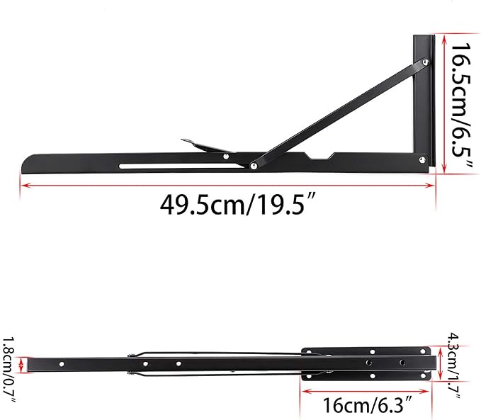 Sumnacon 2 Pcs 20 Inch Sturdy Folding Shelf Brackets - Image 3