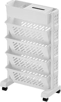 Ejoyous Mobile Bookshelf on Wheels, Movable Rolling Book Shelf 6 Tier Slim by Ejoyous
