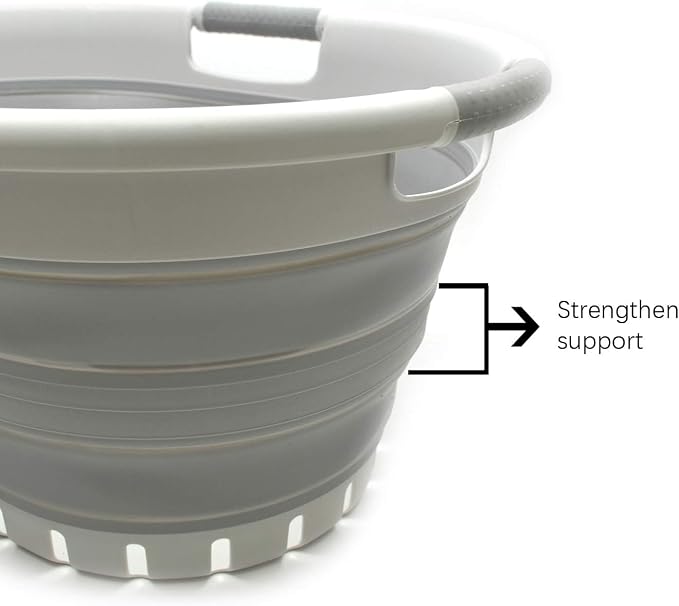 SAMMART 36L Collapsible Plastic 3 Handled Laundry Basket-Foldable Laundry - Image 5