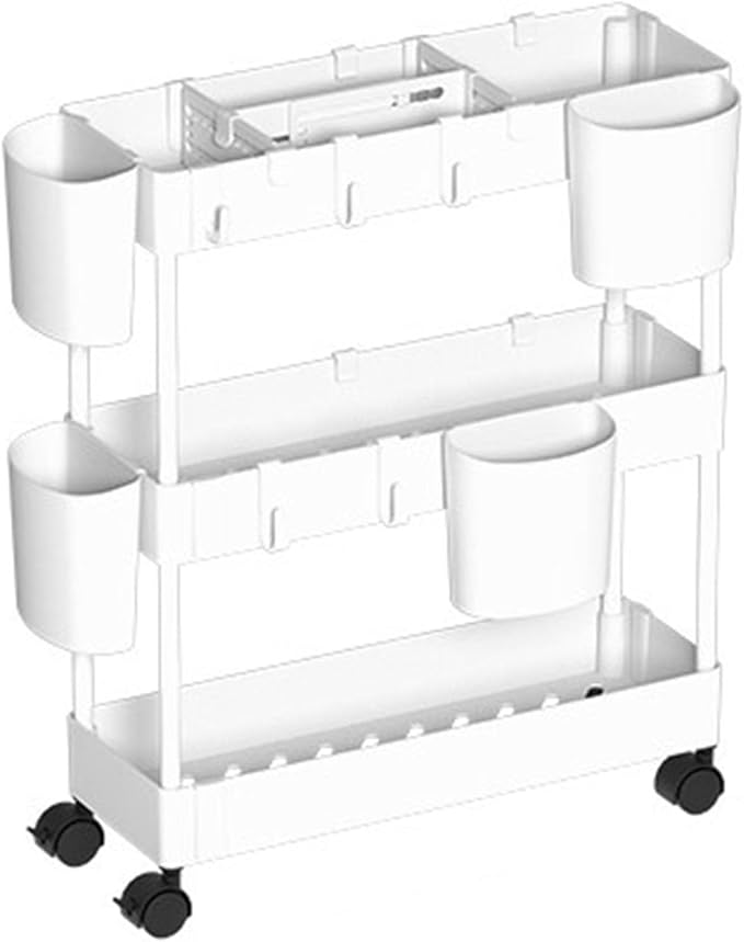 Slim Rolling Storage Cart Laundry Room, Household Multi-Layer Trolley Storage by WJIHUYU