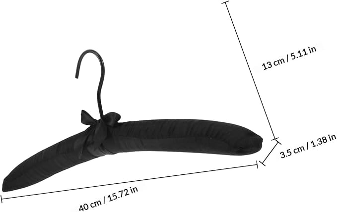 5pcs Black Satin Padded Hangers - Image 2