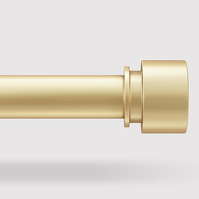 Gold Long Curtain Rod for Windows 72 to 144 Inch, Heavy Duty 1" Diameter by VOIIYCurtainRods