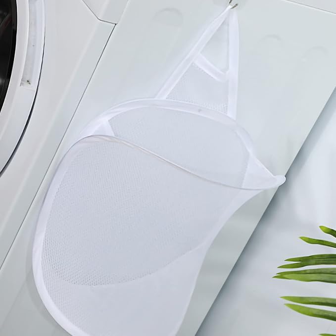 Hanging Laundry, Mesh Collapsible Small Wall Laundry Baskets, Pop Up Laundry - Image 8