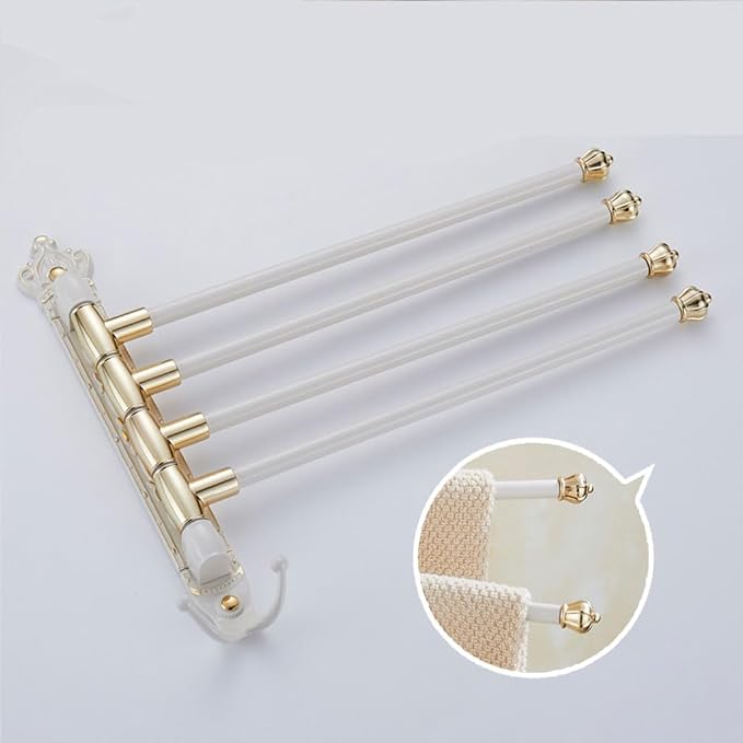 Antique White Swivel Towel Rack Bar Rails - Image 3
