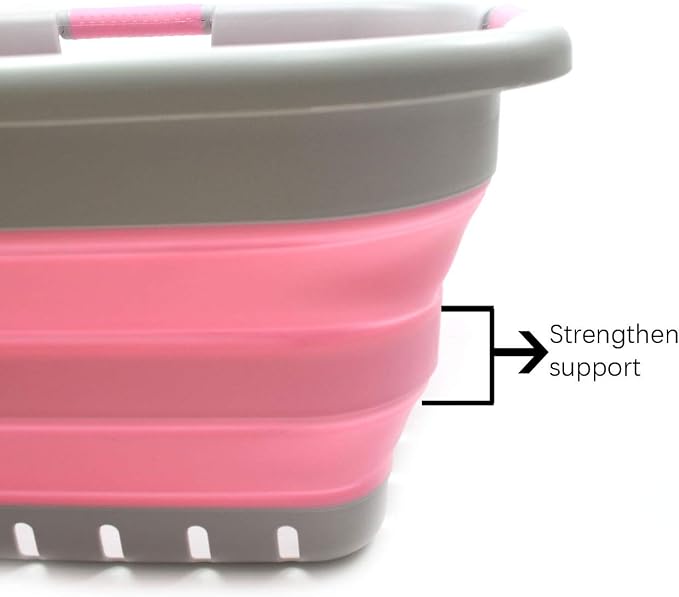 SAMMART 41L Collapsible 3 Handled Plastic Laundry Basket - Image 4