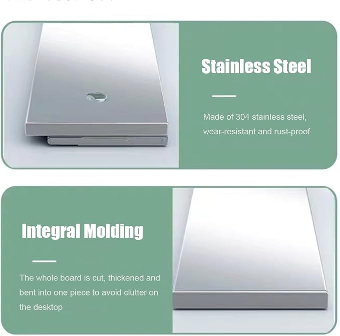 304 Stainless Steel Wall-Mounted Folding Table, Laundry Fold Down Table - Image 6