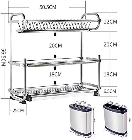 304 Stainless Steel Drain Rack countertop Wall Hanging Drying Tableware Dishes - Image 9