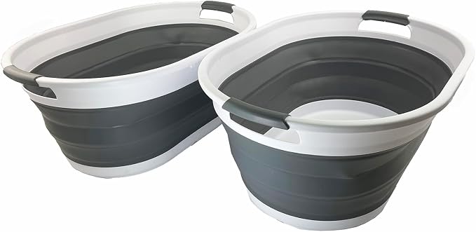 SAMMART 39L Collapsible Plastic Laundry Basket by SAMMART