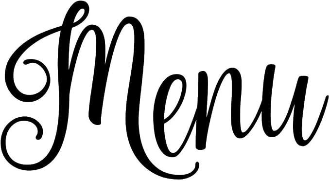 Menu 4w x 2h Label | Home Organization | Die Cut Vinyl Decal | Black Fancy Font by MinglewoodTrading