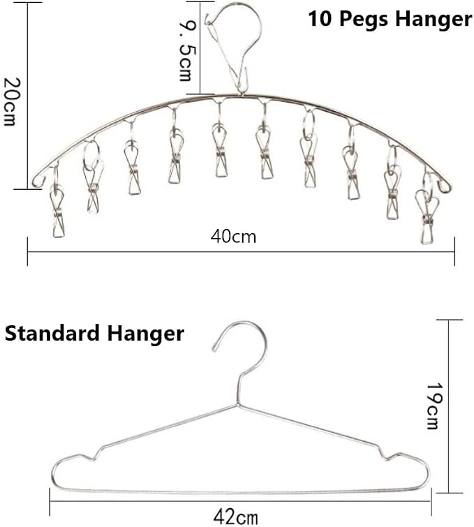 4 Pack Stainless Steel Laundry Drying Rack Clothes Hanger - Image 2