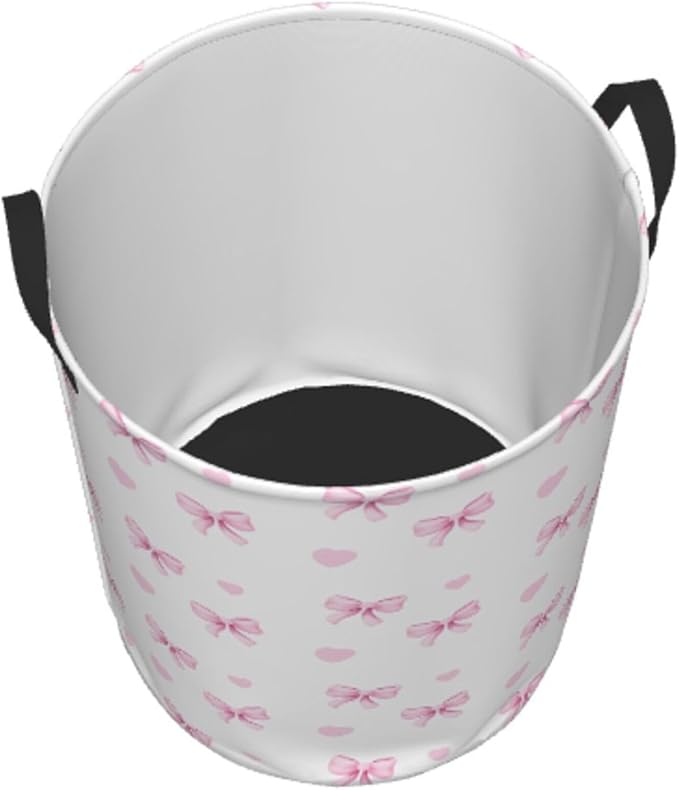 Cute Pink Bow Laundry Basket - Image 2