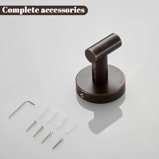 BigBig Home Bronze Towel Hooks, Bathroom Robe Hook Oil Rubbed, Bath Farmhouse - Image 5