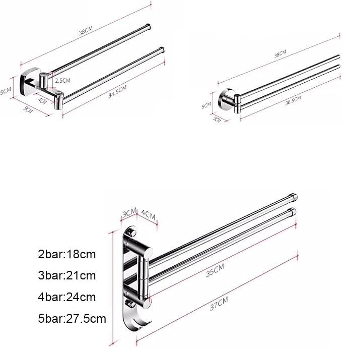 Heavy Duty Swivel Towel Rack Bar - Image 2