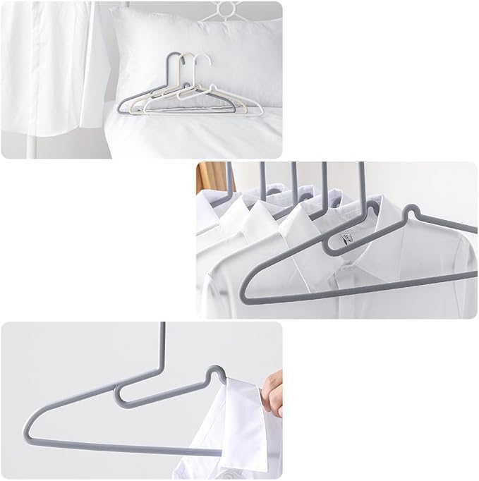 15 Pcs Plastic Non-Slip Windproof Clothes Hangers Set, Lightweight Coat and - Image 8