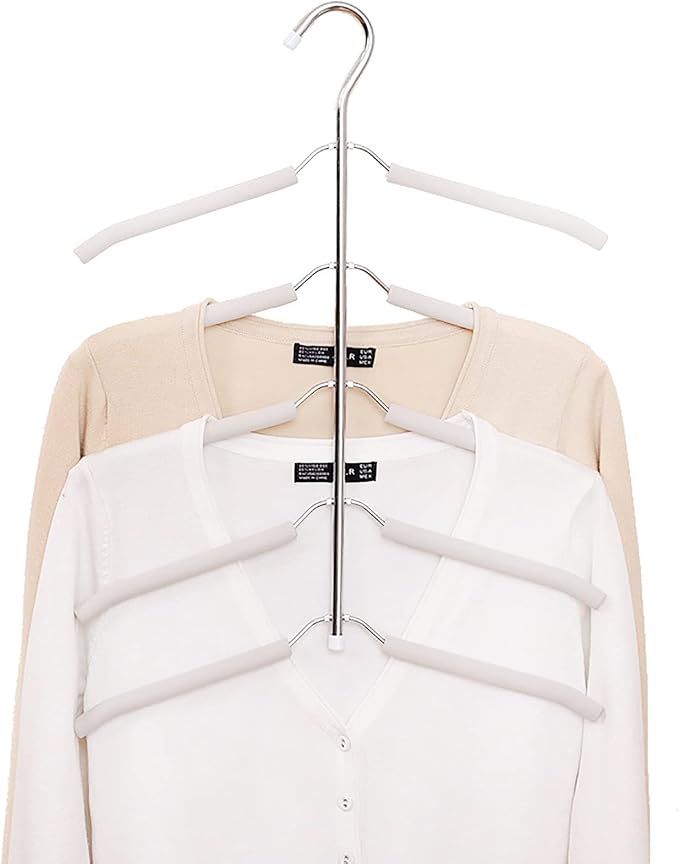 Blouse Tree Hangers Multi-Layer Clothes Hangers 3 Pack 5 in 1 Non Slip Space by JFFLYIT