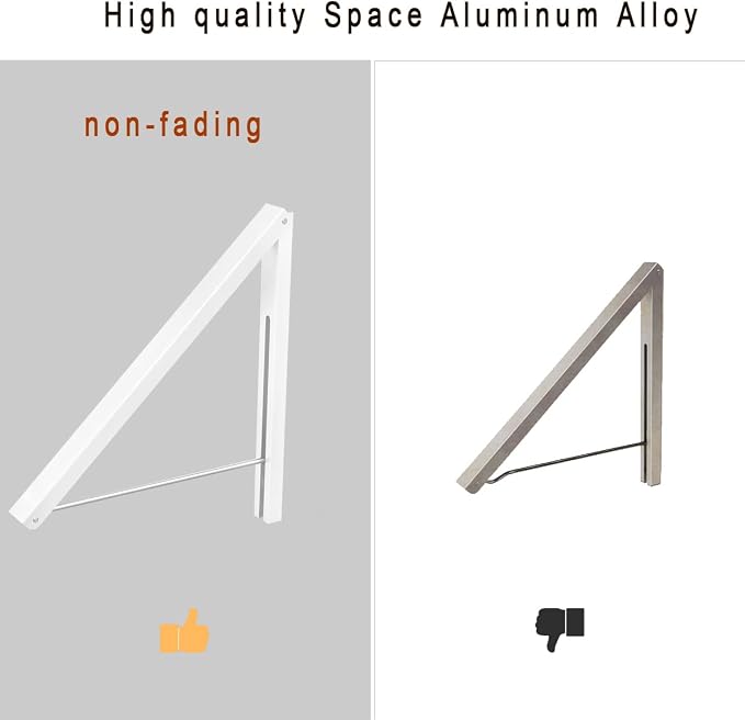 Folding Clothes Hanger Wall Mounted Retractable Clothes Rack, Easy Installation - Image 5