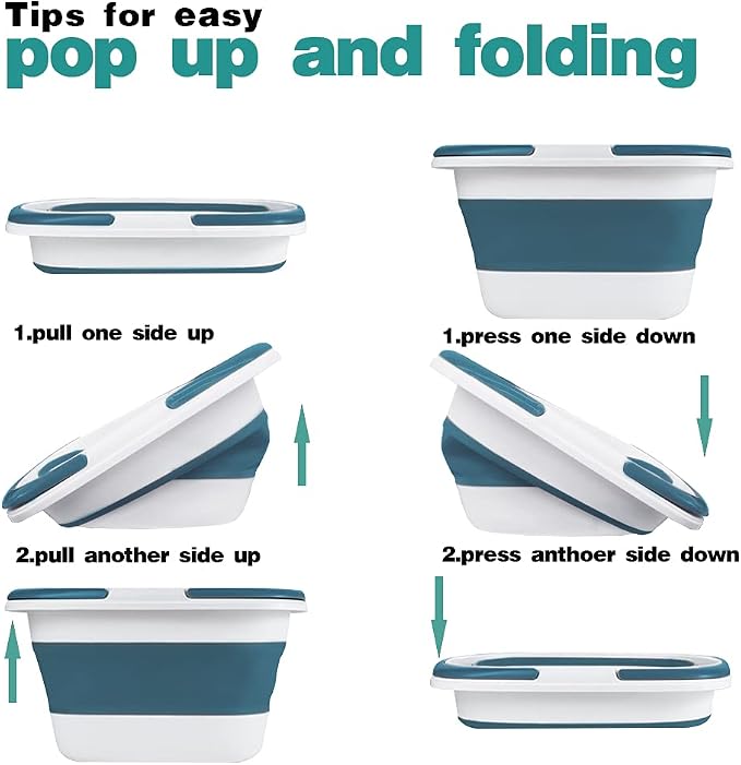 2 Pack Large Collapsible Mop Bucket 4.2 Gallon - Image 4
