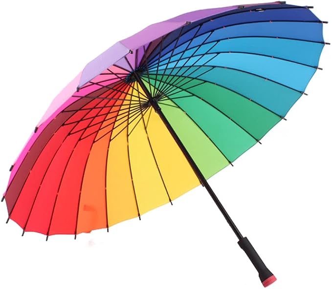 Large Golf Umbrella Rainbow 24 Ribs Oversized Compact Umbrella Waterproof by Unknown