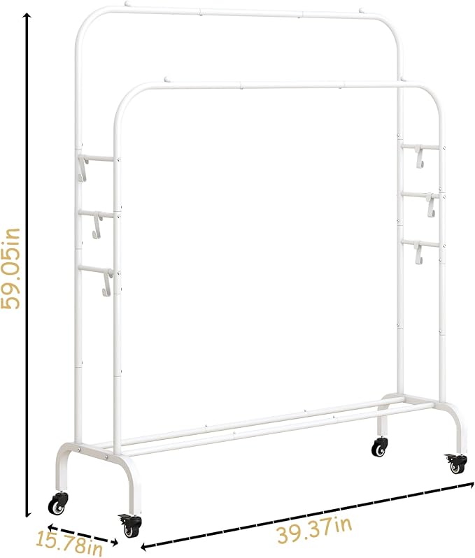 SUOERNUO Garment Rack with Wheels Clothing Rack - Image 5
