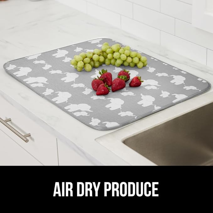GORILLA GRIP Ultra Water Absorbent Microfiber Dish Drying Mat 2 Pack, Quick Dry - Image 9