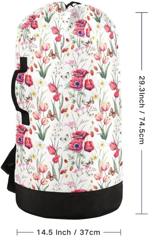 VIGTRO Laundry Bag Backpack Hamper Basket Large Heavy Duty Watercolor Pink - Image 4