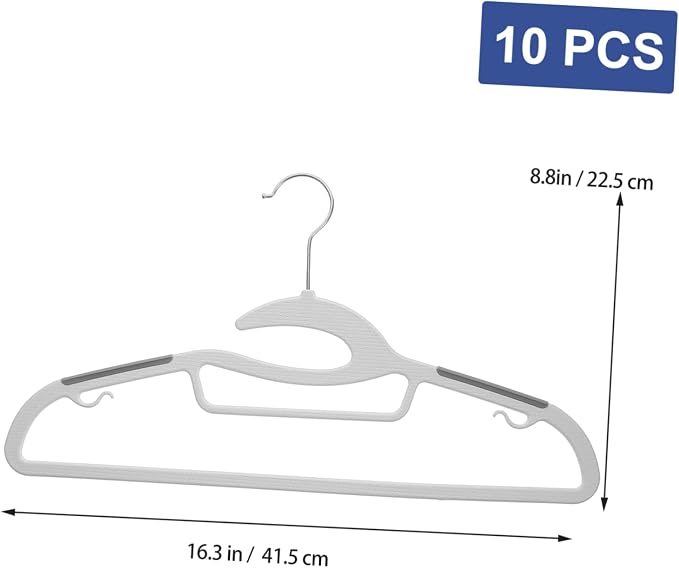 10pcs Extra Wide Space Saving Hangers Heavy Duty Plastic Clothes Hangers - Image 2