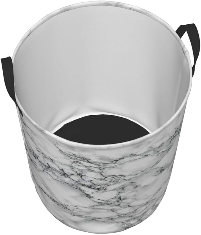 Black And White Marble Laundry Hamper Bag - Image 2