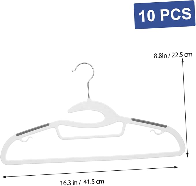 10pcs Extra Wide Non Slip Plastic Hangers - Image 2