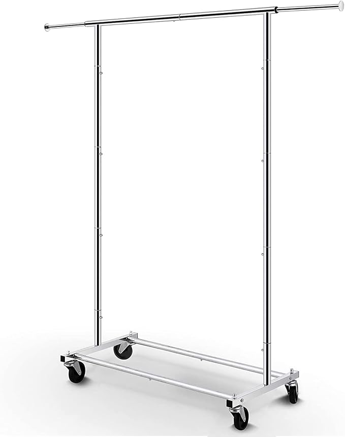 Simple Trending Standard Rod Clothing Garment Rack, Rolling Clothes Organizer by SimpleTrending