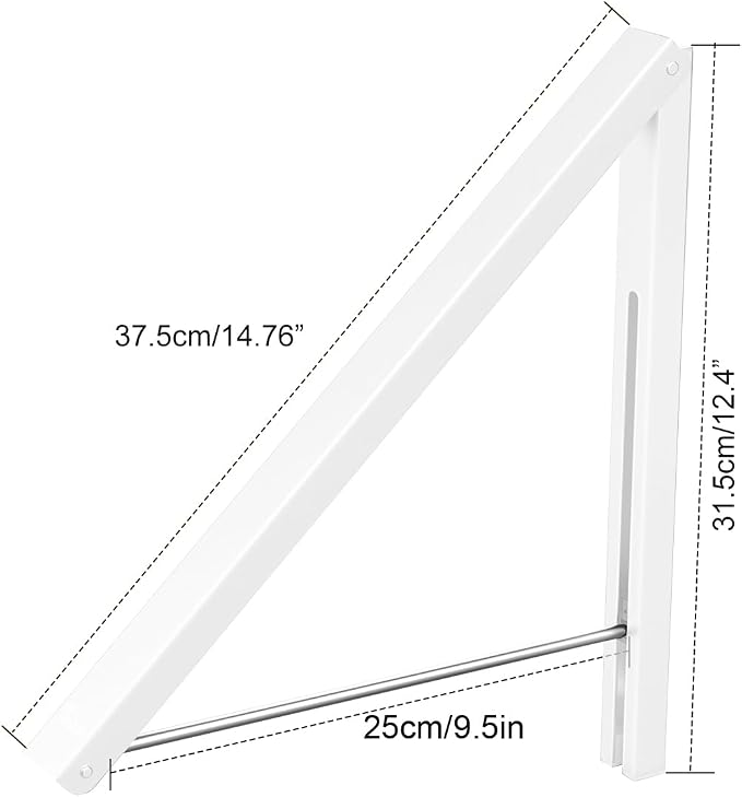 Folding Clothes Hanger Wall Mounted Retractable Clothes Rack, Easy Installation - Image 6