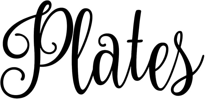 Plates 4w x 2h Label | Kitchen Pantry Organization | Die Cut Vinyl Decal | by MinglewoodTrading