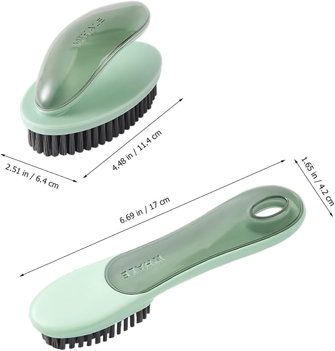 2pcs Shoe Brush and Laundry Scrub Brush Set Green Clothes Scrubber - Image 2