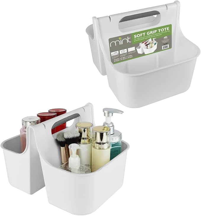 J&V TEXTILES Portable Shower Caddy, Bathroom Organizer Basket, Perfect Size by JVTextiles