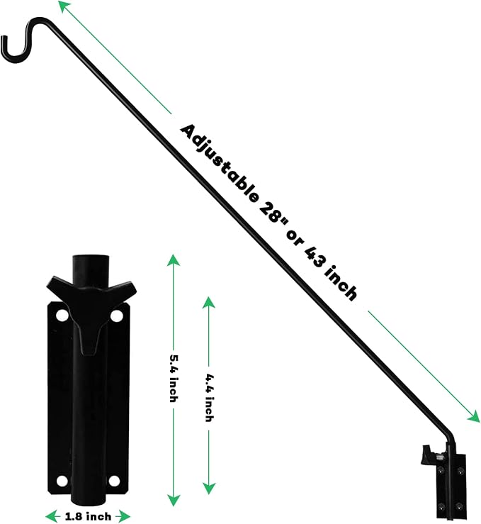 MIXXIDEA 2 Packs Heavy Duty Extended Reach Wall Mounted Deck Hook Wall Pole - Image 3