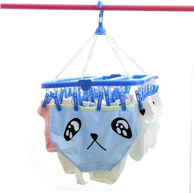 Strong Steel Spring 360-degree Rotating Hook Foldable Sock Drying Rack Random - Image 7