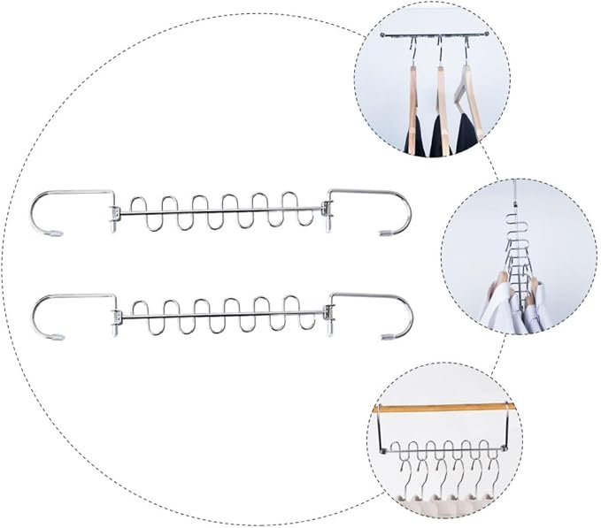 STOBAZA 4pcs Multi-Hole Clothes Drying Rack Versatile Clothes Storage Hangers - Image 9