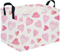 Rectangular Pink Valentine's Day Gift Basket, nursery basket, kids toy storage by FXOCSHE