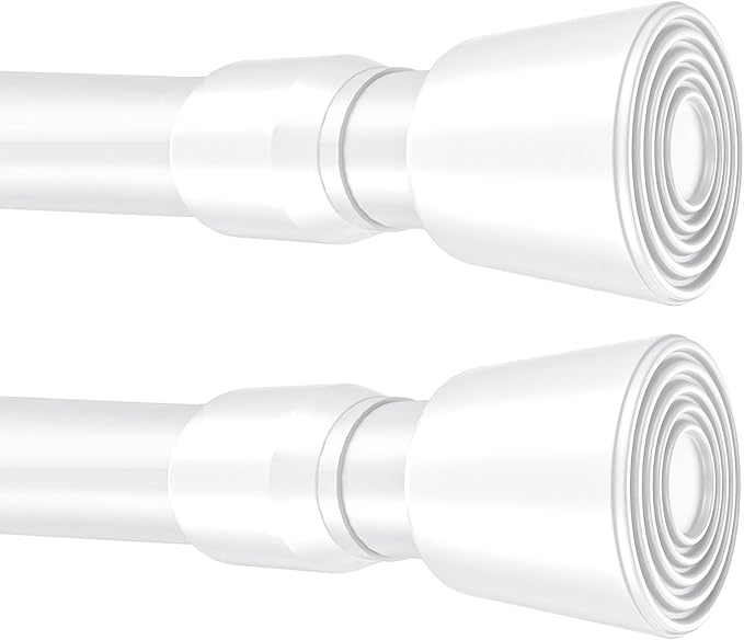 2 Pack 53"-98" No Splicing Shower Curtain Tension Rods, Spring Telescopic Rod by Caserry