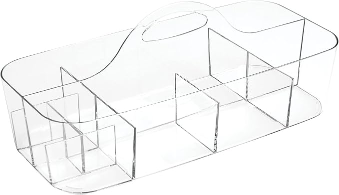 mDesign Plastic Divided Art and Craft Storage Organizer Caddy Tote Bin - Image 8
