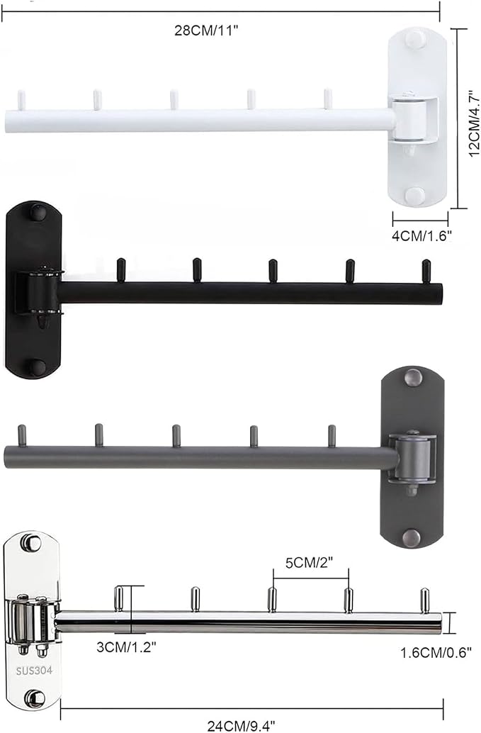 Folding Wall Mounted Clothes Hanger Rack - Image 2