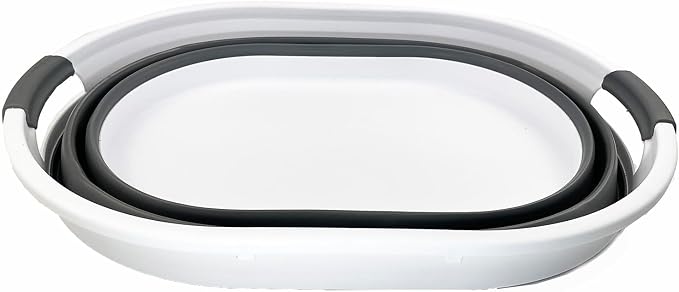 SAMMART Collapsible Plastic Oval Laundry Basket - Image 3