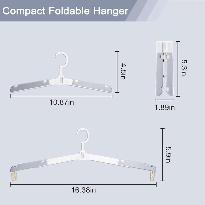 Foldable Travel Hangers for Cruise, 6 Pack Portable Collapsible Hanger - Image 2