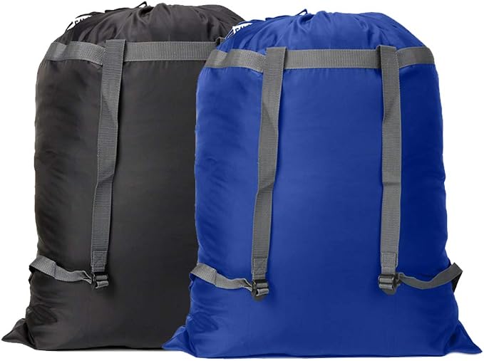 2 Pack Laundry Bag Backpack, 27” x 34”Sturdy Laundry Bag by CALACH
