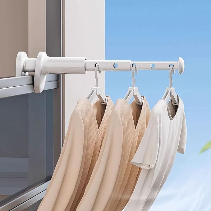 2 Pack Clothes Drying Rack for Travel Retractable Bar Laundry Hanger Portable - Image 8