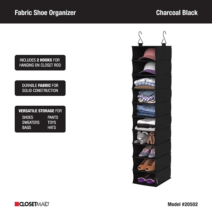 ClosetMaid 20502 10-Shelf Fabric Hanging Closet Organizer - Image 5