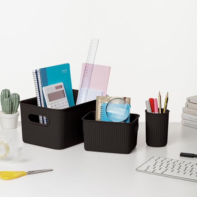Superio Decorative Plastic Basket Open Home Storage Bins Organizer Baskets - Image 7